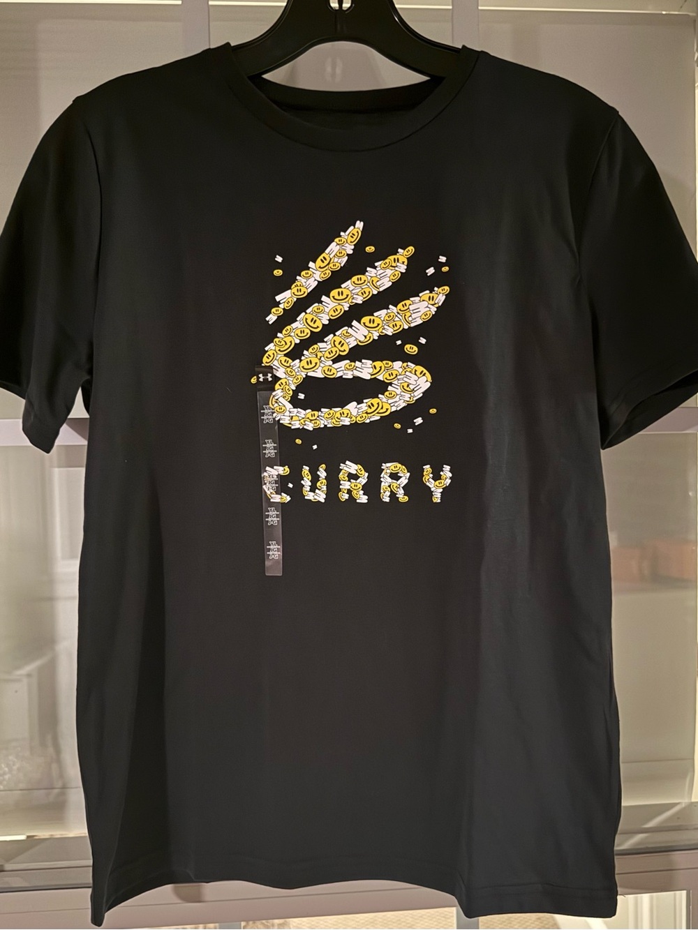 Under Armour x Curry Collection - Black Short-Sleeve Tee with Emoji Face Graphic